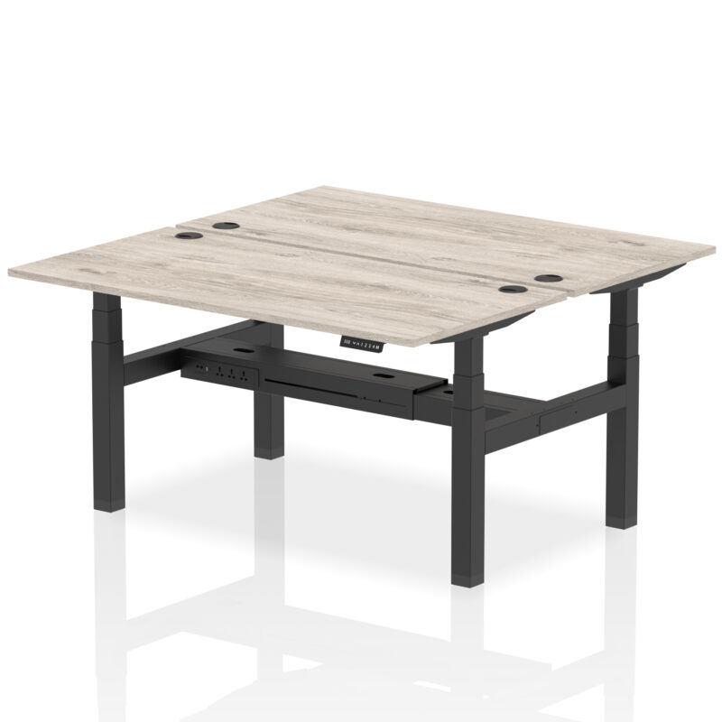 Breeze Back-to-Back Height Adjustable Bench Desk - 2 Person - Image 49