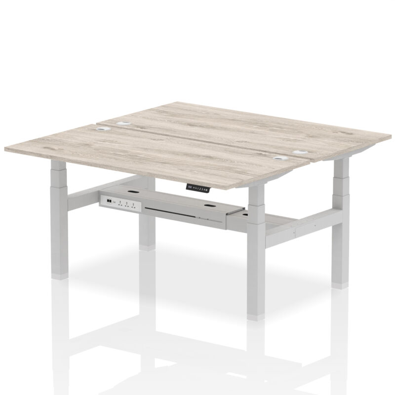 Breeze Back-to-Back Height Adjustable Bench Desk - 2 Person - Image 50