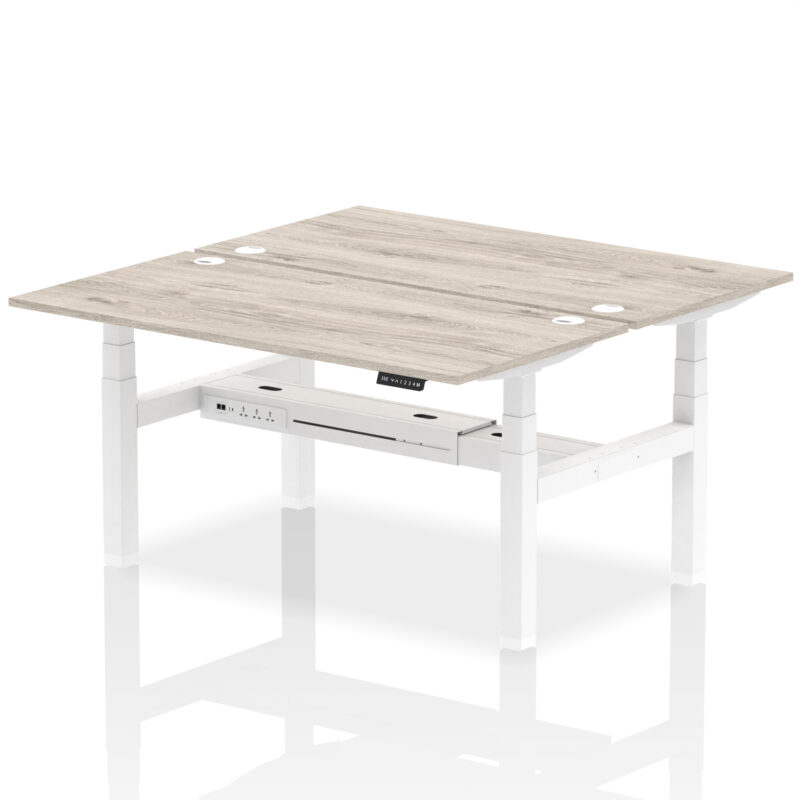 Breeze Back-to-Back Height Adjustable Bench Desk - 2 Person - Image 51