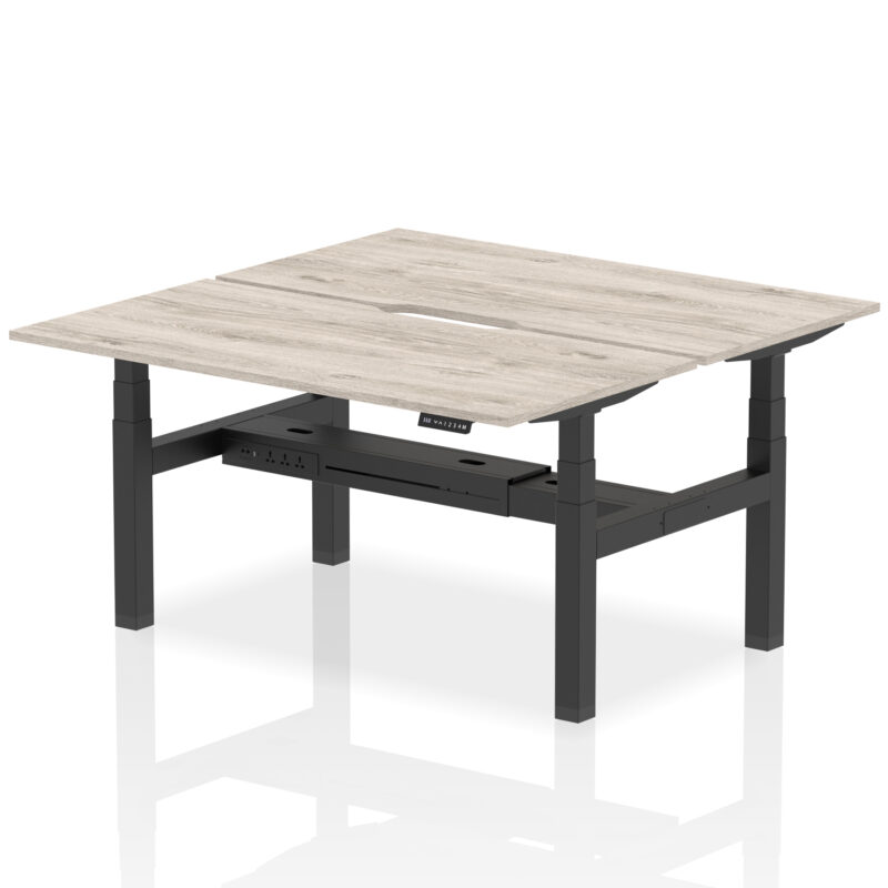 Breeze Back-to-Back Scalloped Edge Height Adjustable Bench Desk - 2 Person - Image 40