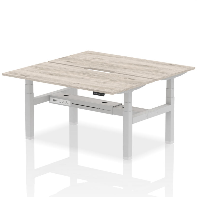 Breeze Back-to-Back Scalloped Edge Height Adjustable Bench Desk - 2 Person - Image 41