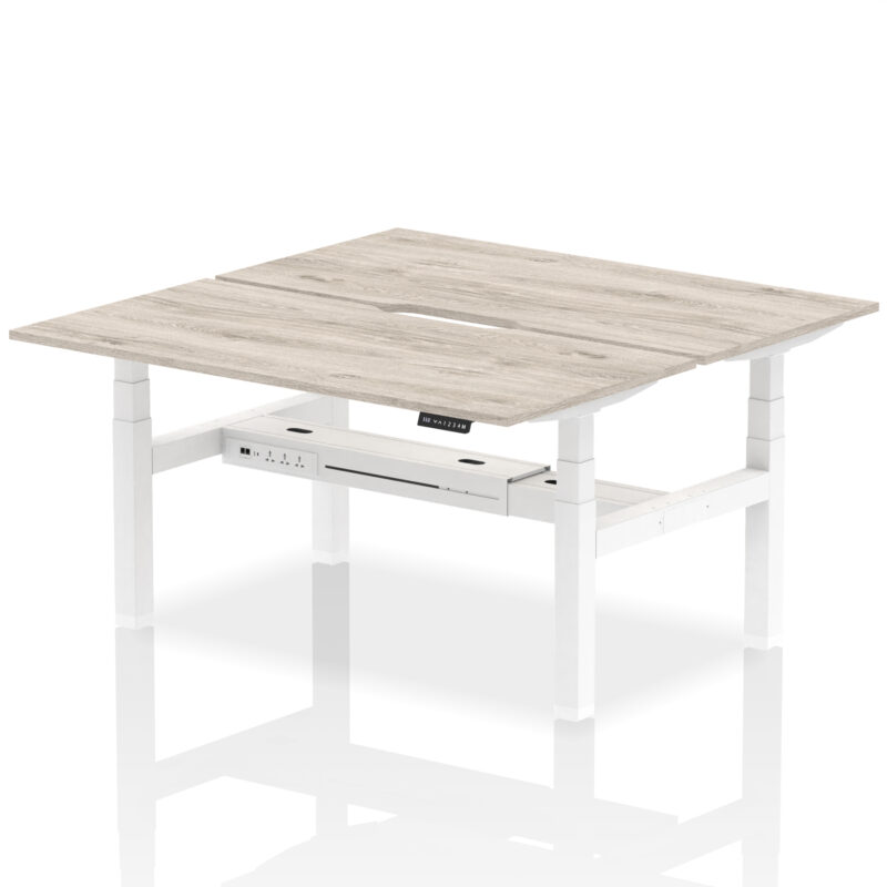 Breeze Back-to-Back Scalloped Edge Height Adjustable Bench Desk - 2 Person - Image 42