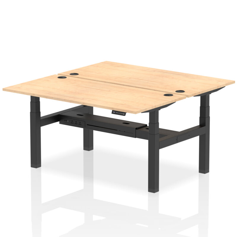 Breeze Back-to-Back Height Adjustable Bench Desk - 2 Person - Image 52