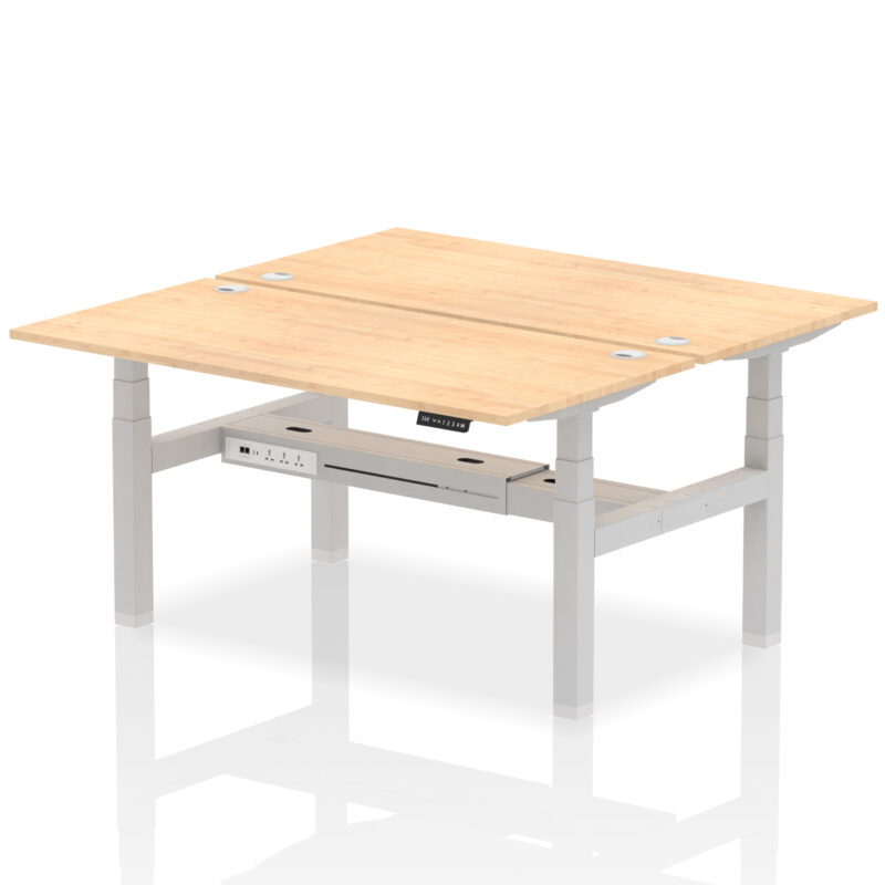 Breeze Back-to-Back Height Adjustable Bench Desk - 2 Person - Image 53