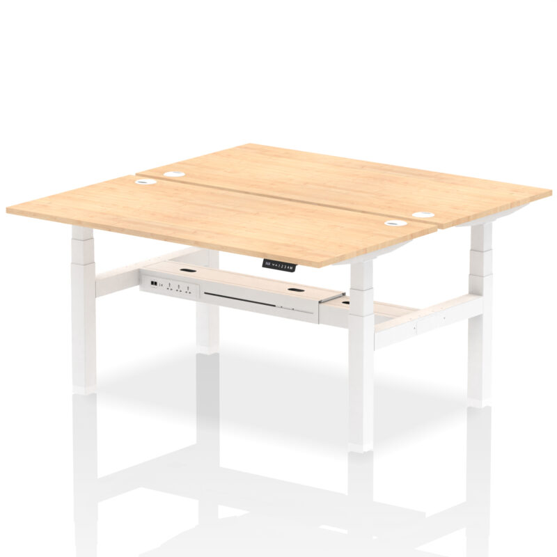 Breeze Back-to-Back Height Adjustable Bench Desk - 2 Person - Image 54