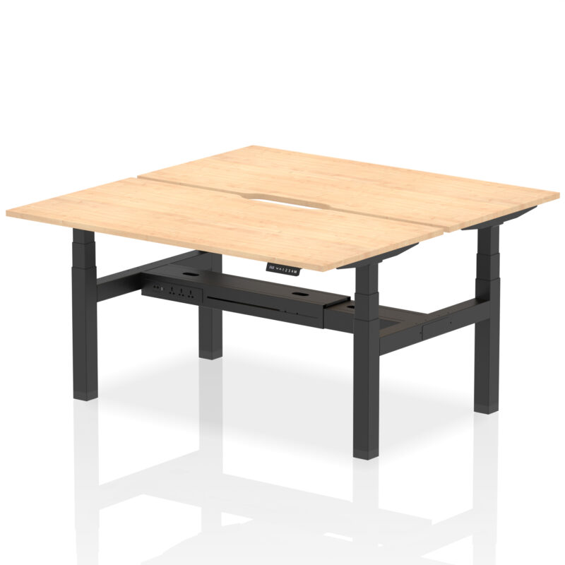 Breeze Back-to-Back Scalloped Edge Height Adjustable Bench Desk - 2 Person - Image 43