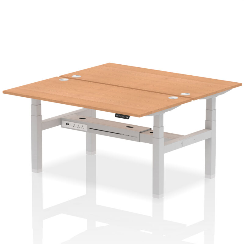 Breeze Back-to-Back Height Adjustable Bench Desk - 2 Person - Image 56