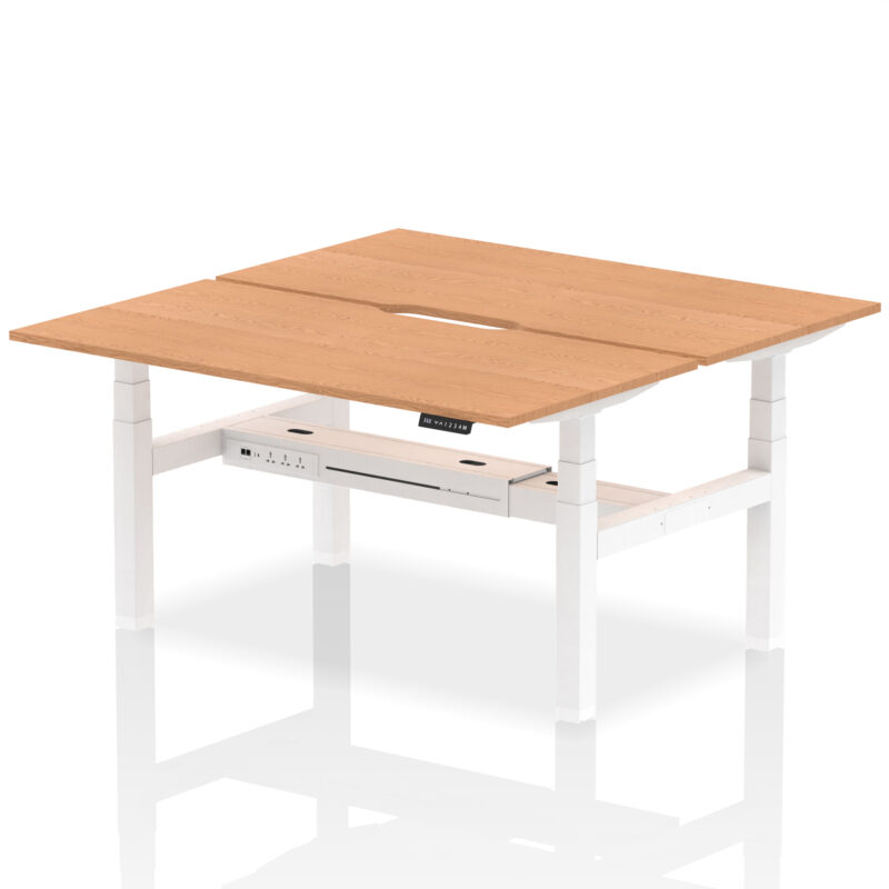 Breeze Back-to-Back Scalloped Edge Height Adjustable Bench Desk - 2 Person - Image 48