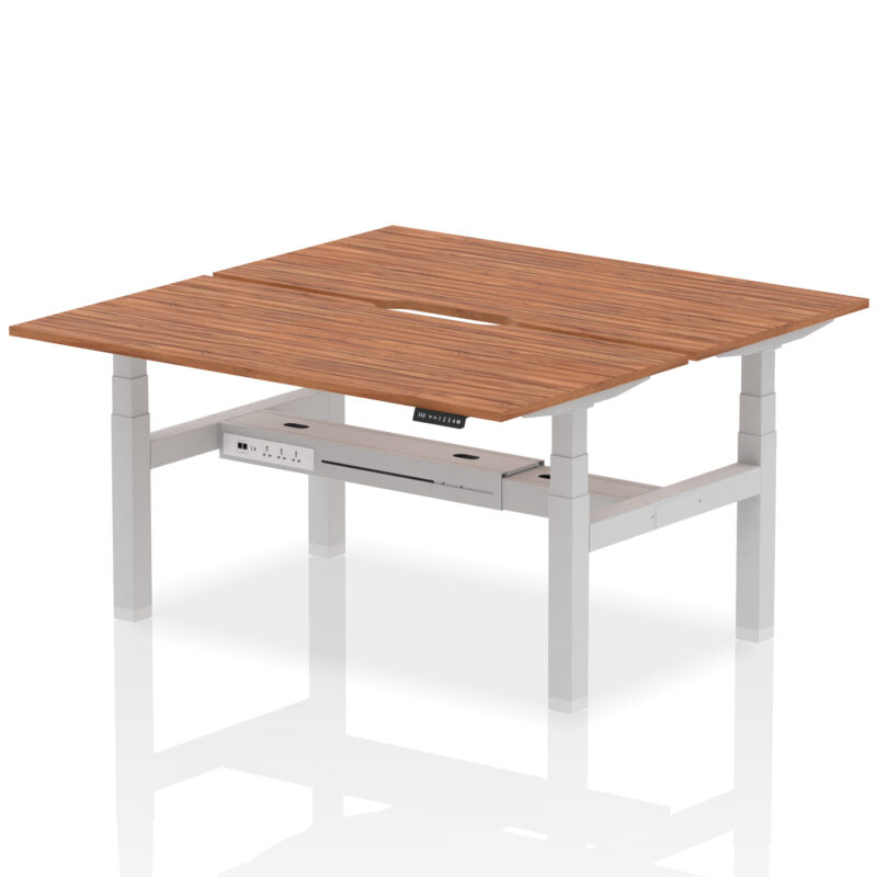 Breeze Back-to-Back Scalloped Edge Height Adjustable Bench Desk - 2 Person - Image 50