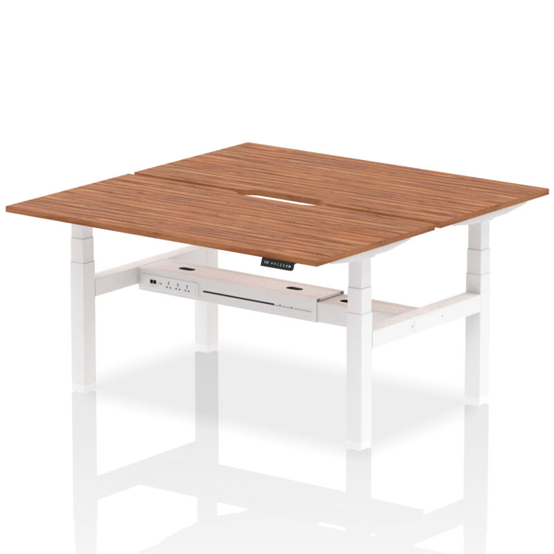 Breeze Back-to-Back Scalloped Edge Height Adjustable Bench Desk - 2 Person - Image 51