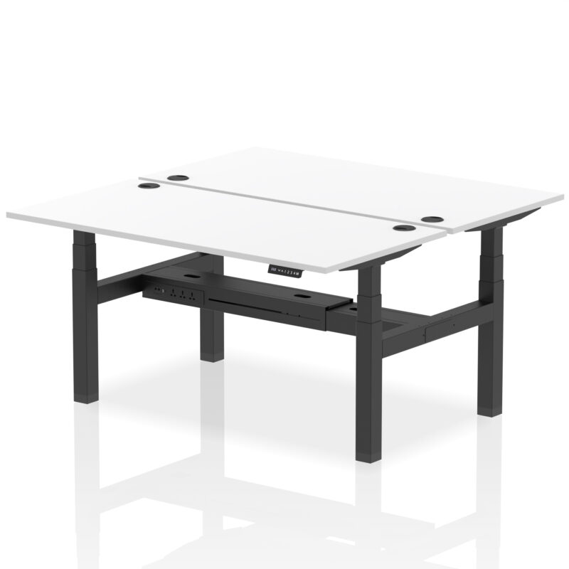 Breeze Back-to-Back Height Adjustable Bench Desk - 2 Person - Image 61