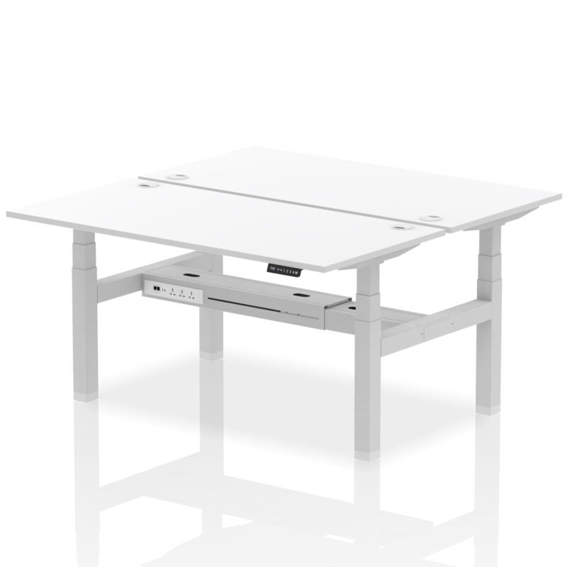 Breeze Back-to-Back Height Adjustable Bench Desk - 2 Person - Image 62