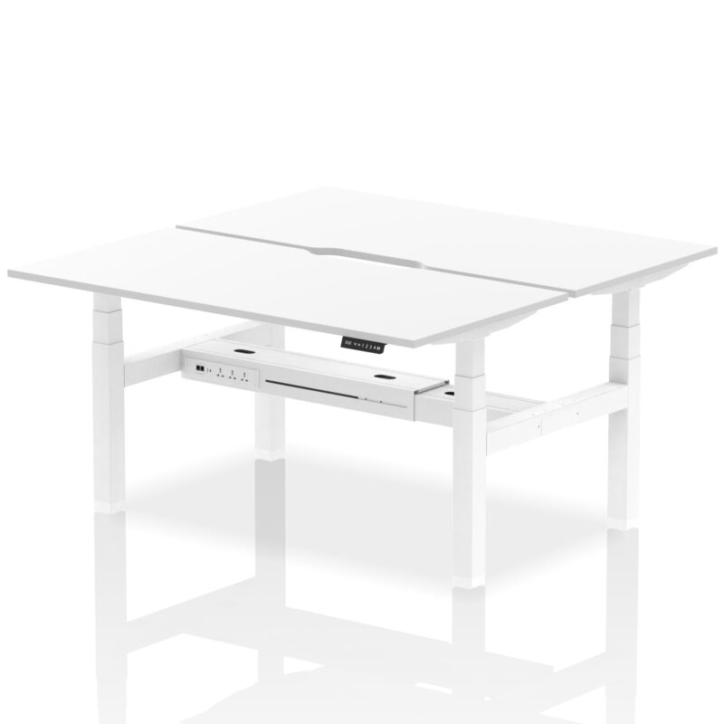 Breeze Back-to-Back Scalloped Edge Height Adjustable Bench Desk - 2 Person - Image 54
