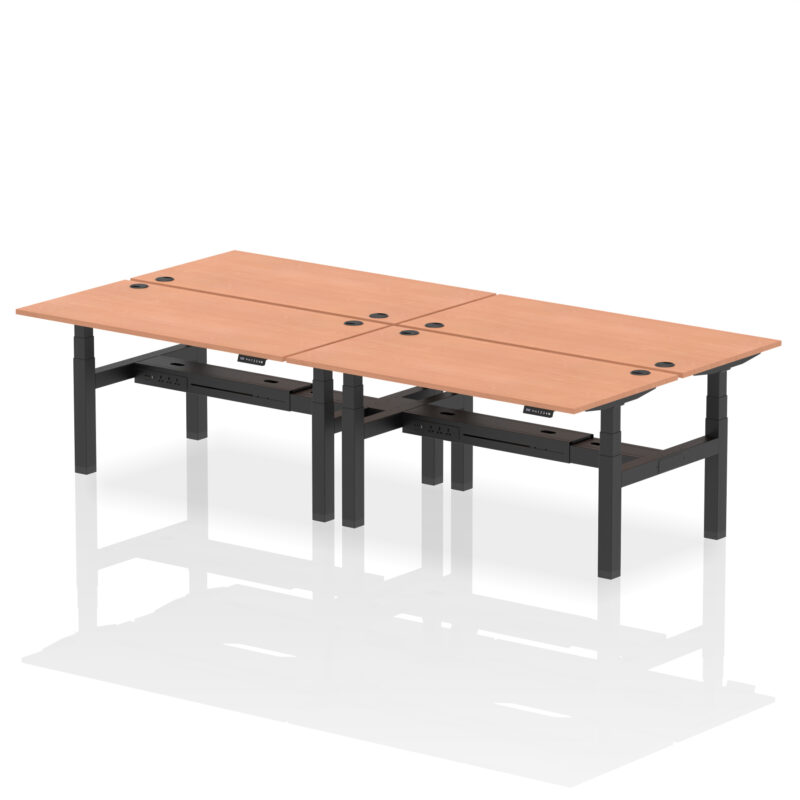 Breeze Back-to-Back Height Adjustable Bench Desk - 4 Person - Image 43