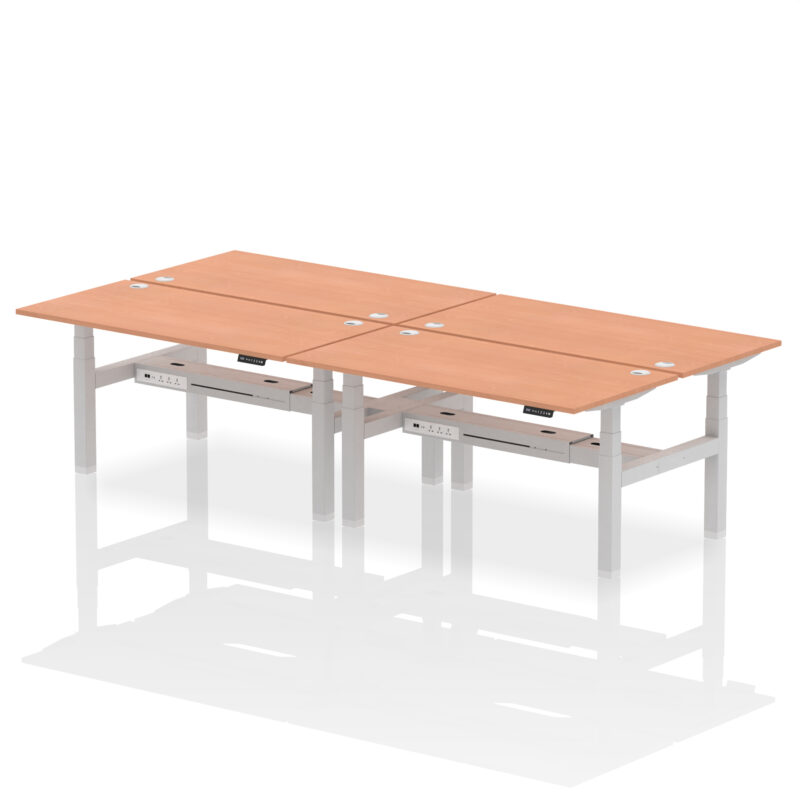 Breeze Back-to-Back Height Adjustable Bench Desk - 4 Person - Image 44