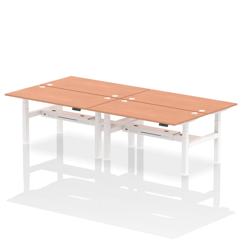 Breeze Back-to-Back Height Adjustable Bench Desk - 4 Person - Image 45