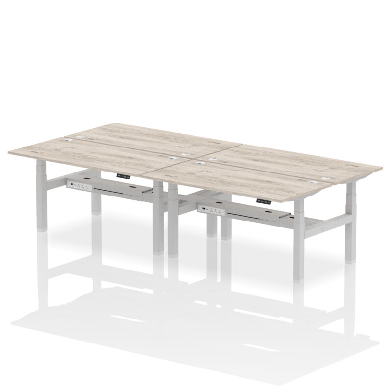 Breeze Back-to-Back Height Adjustable Bench Desk - 4 Person - Image 50