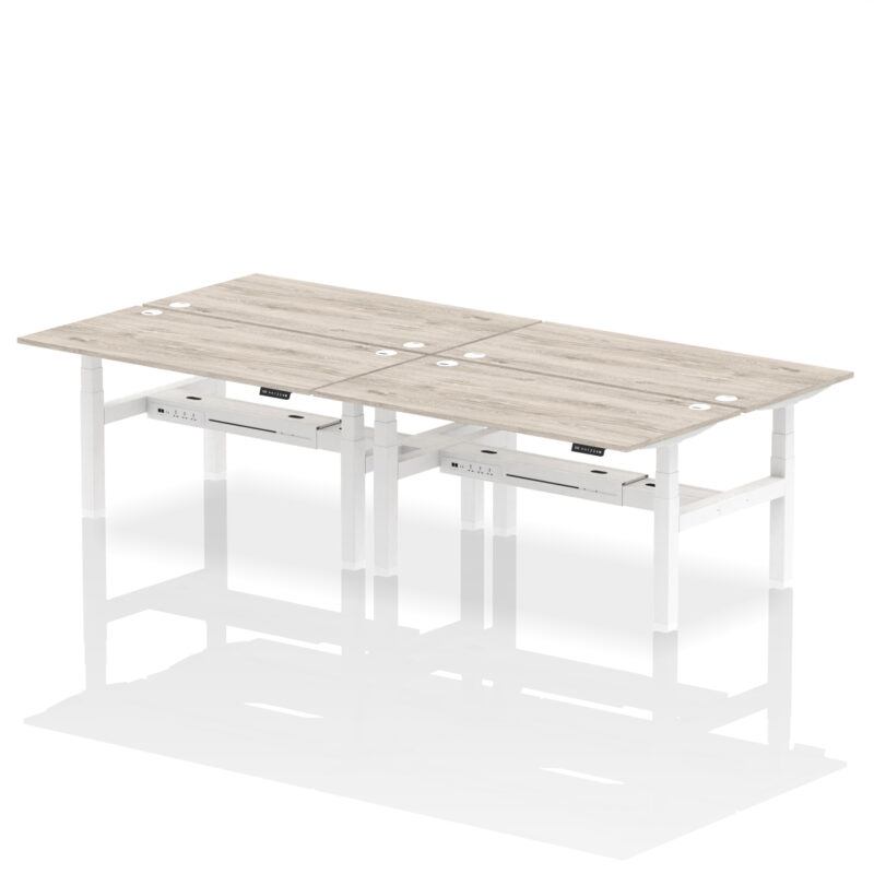 Breeze Back-to-Back Height Adjustable Bench Desk - 4 Person - Image 51