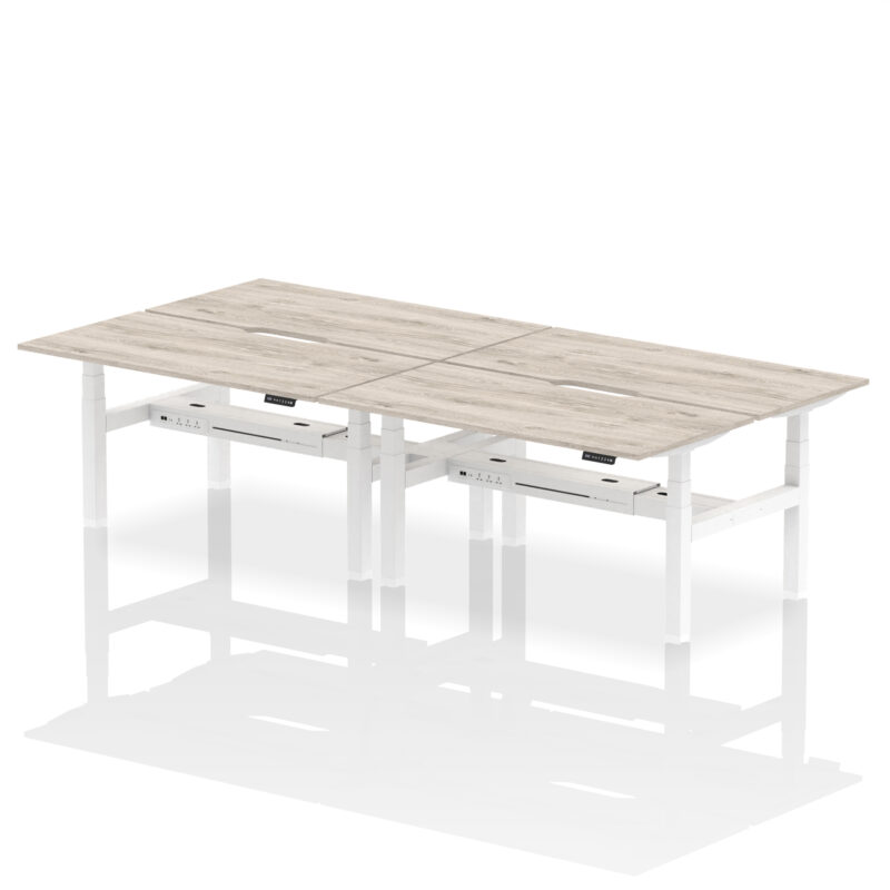 Breeze Back-to-Back Scalloped Edge Height Adjustable Bench Desk - 4 Person - Image 42