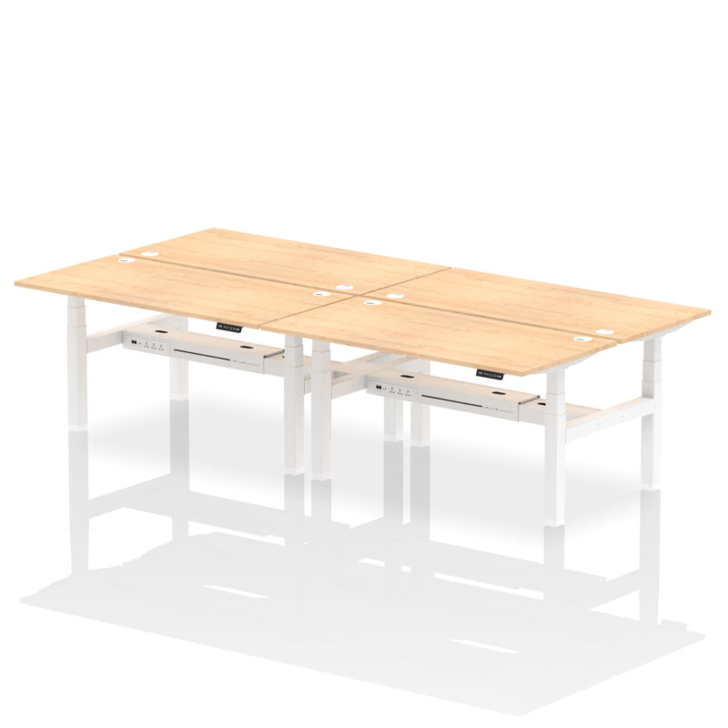 Breeze Back-to-Back Height Adjustable Bench Desk - 4 Person - Image 54