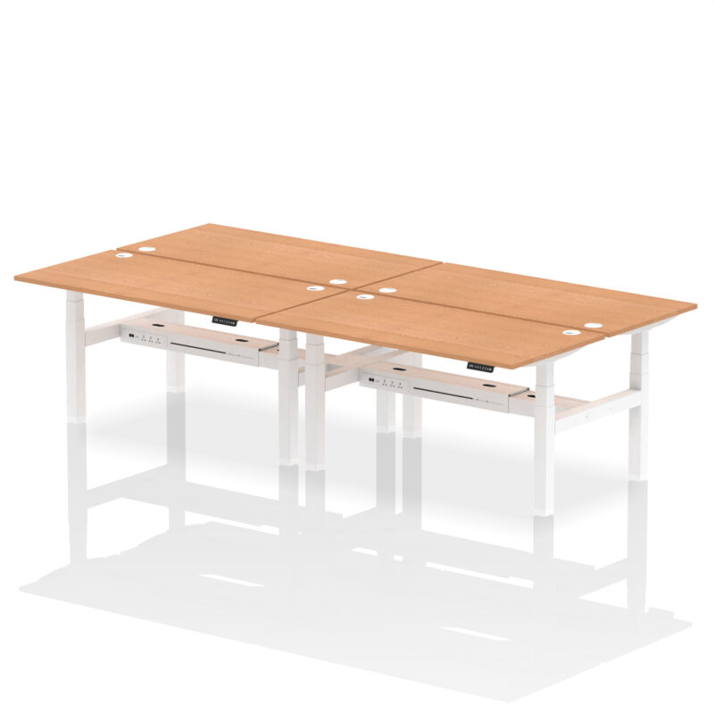 Breeze Back-to-Back Height Adjustable Bench Desk - 4 Person - Image 57