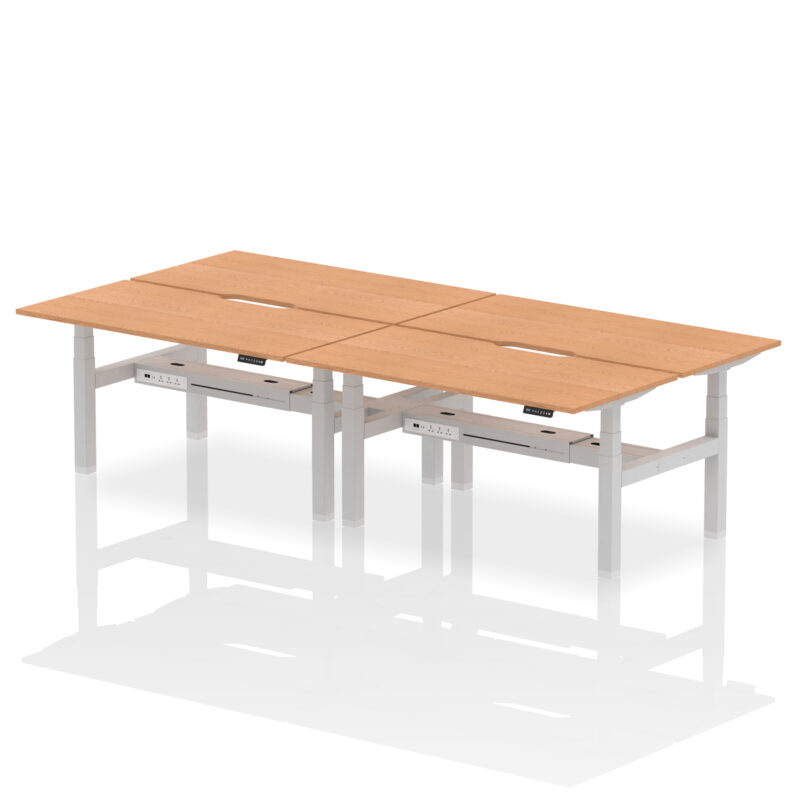 Breeze Back-to-Back Scalloped Edge Height Adjustable Bench Desk - 4 Person - Image 47