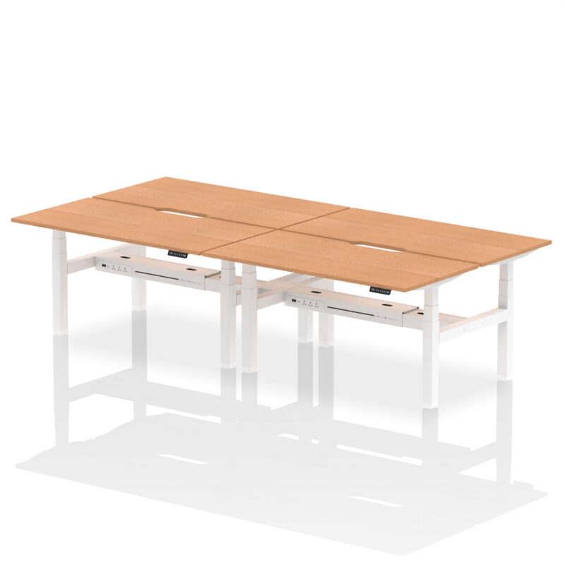 Breeze Back-to-Back Scalloped Edge Height Adjustable Bench Desk - 4 Person - Image 48