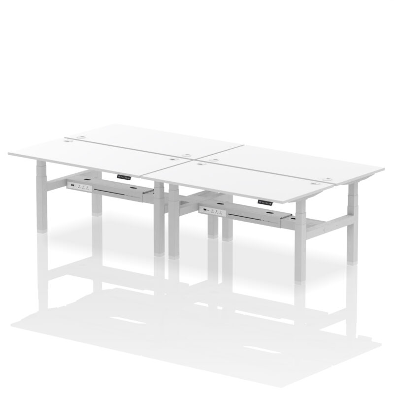 Breeze Back-to-Back Height Adjustable Bench Desk - 4 Person - Image 62
