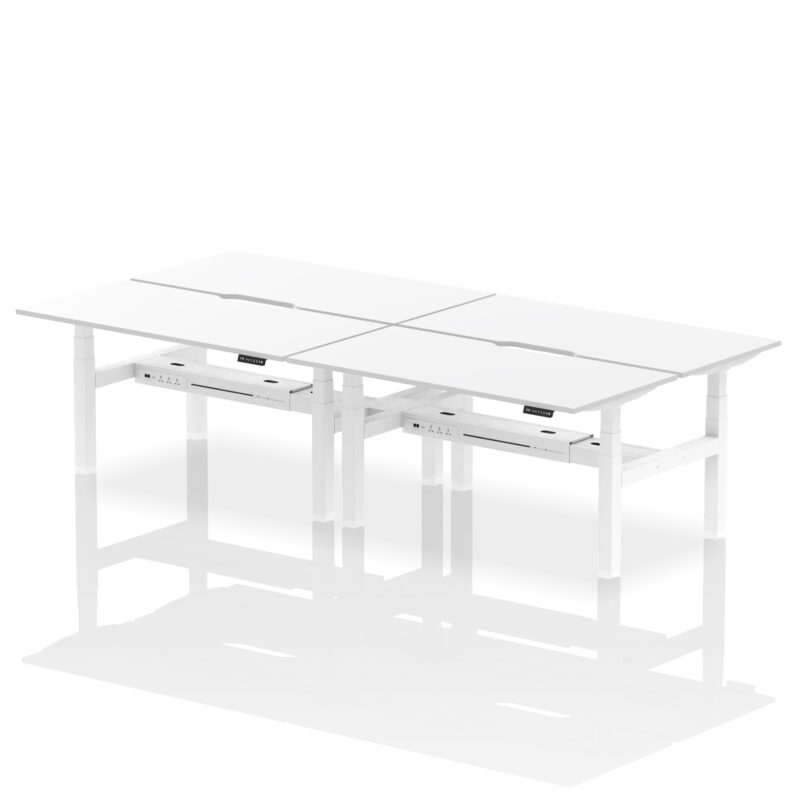 Breeze Back-to-Back Scalloped Edge Height Adjustable Bench Desk - 4 Person - Image 54
