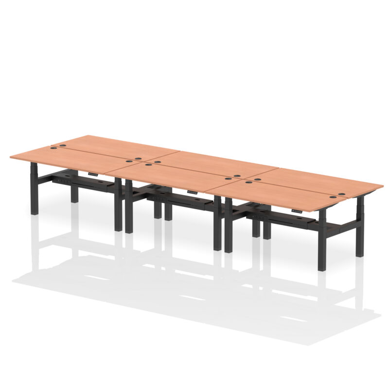 Breeze Back-to-Back Height Adjustable Bench Desk - 6 Person - Image 43
