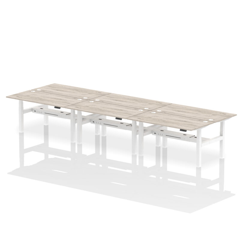 Breeze Back-to-Back Height Adjustable Bench Desk - 6 Person - Image 51