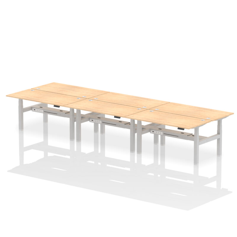 Breeze Back-to-Back Height Adjustable Bench Desk - 6 Person - Image 53