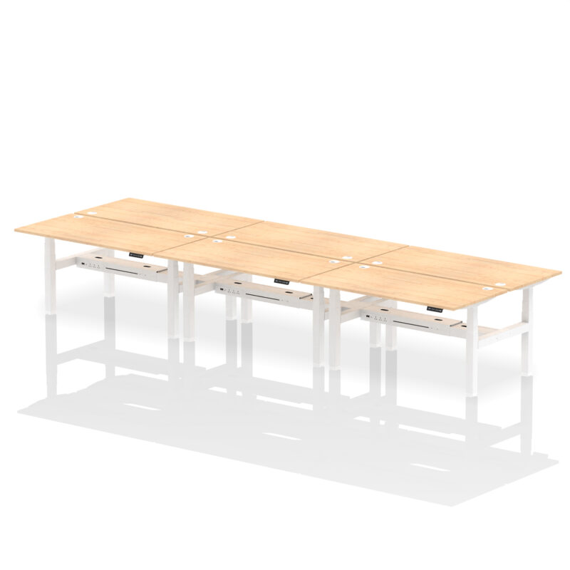 Breeze Back-to-Back Height Adjustable Bench Desk - 6 Person - Image 54