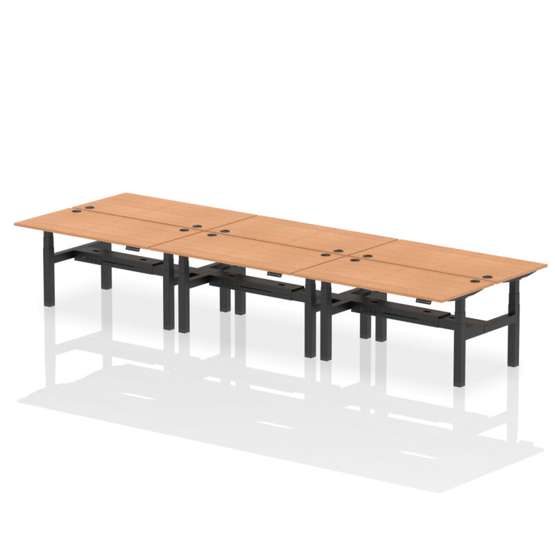 Breeze Back-to-Back Height Adjustable Bench Desk - 6 Person - Image 55
