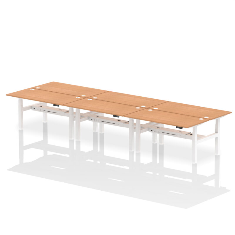 Breeze Back-to-Back Height Adjustable Bench Desk - 6 Person - Image 57