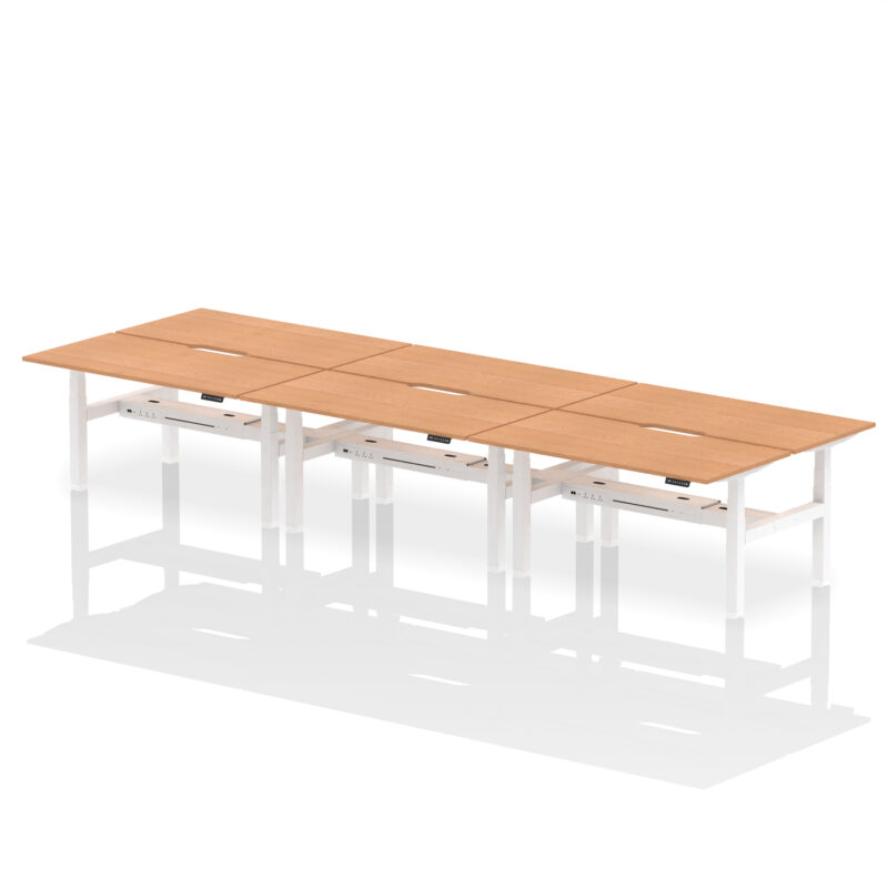Breeze Back-to-Back Scalloped Edge Height Adjustable Bench Desk - 6 Person - Image 48
