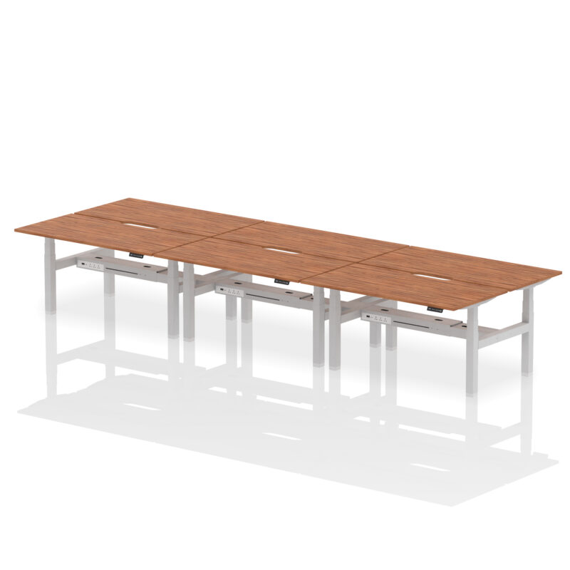 Breeze Back-to-Back Scalloped Edge Height Adjustable Bench Desk - 6 Person - Image 50