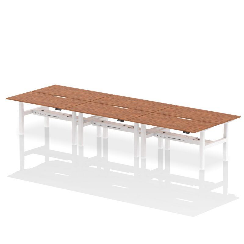 Breeze Back-to-Back Scalloped Edge Height Adjustable Bench Desk - 6 Person - Image 51