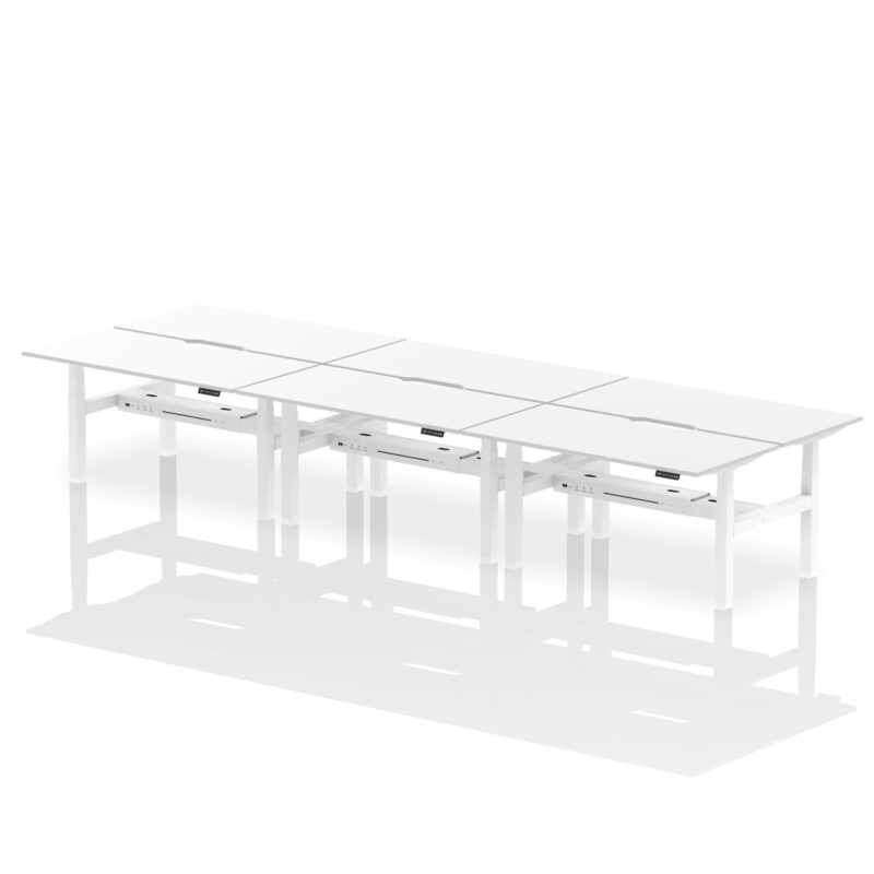 Breeze Back-to-Back Scalloped Edge Height Adjustable Bench Desk - 6 Person - Image 54
