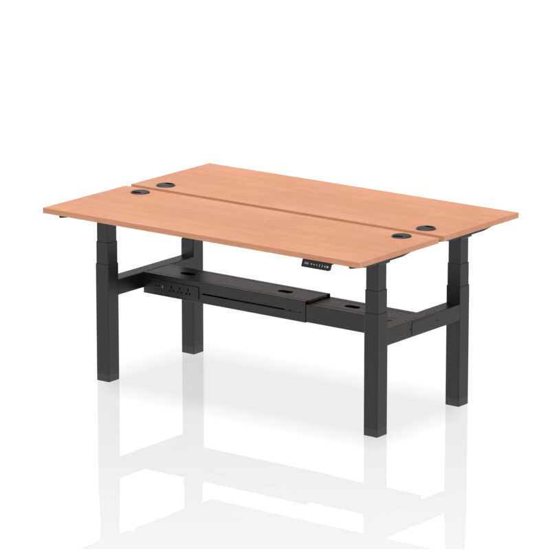 Breeze Back-to-Back Slimline Height Adjustable Bench Desk - 2 Person - Image 64