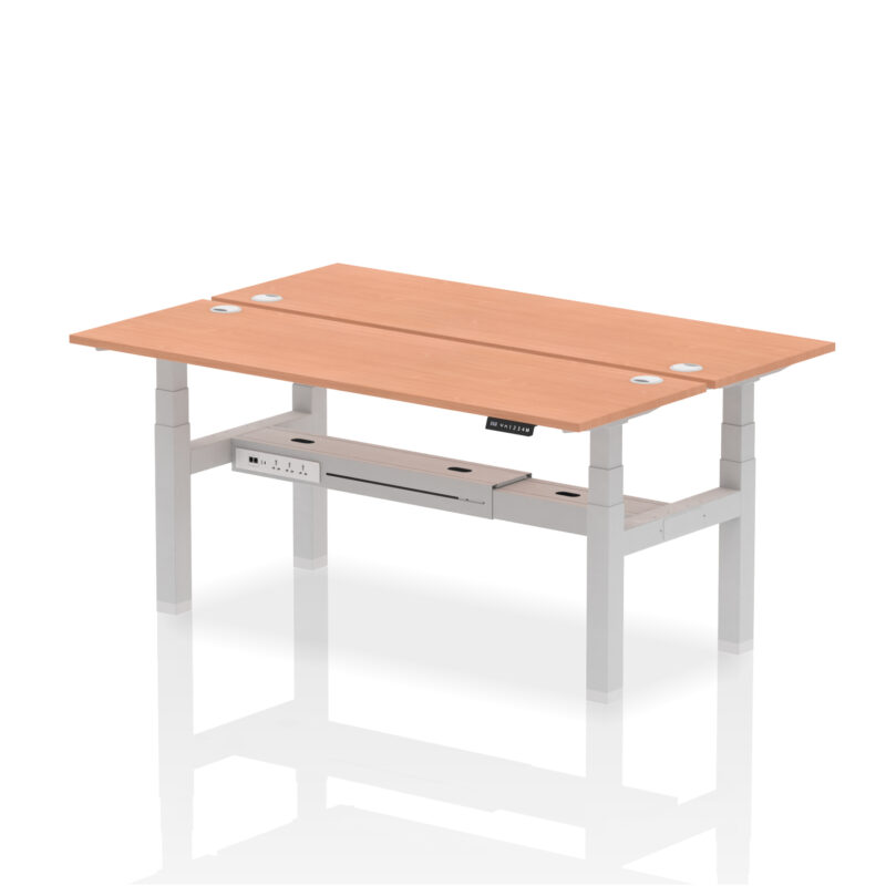 Breeze Back-to-Back Slimline Height Adjustable Bench Desk - 2 Person - Image 65