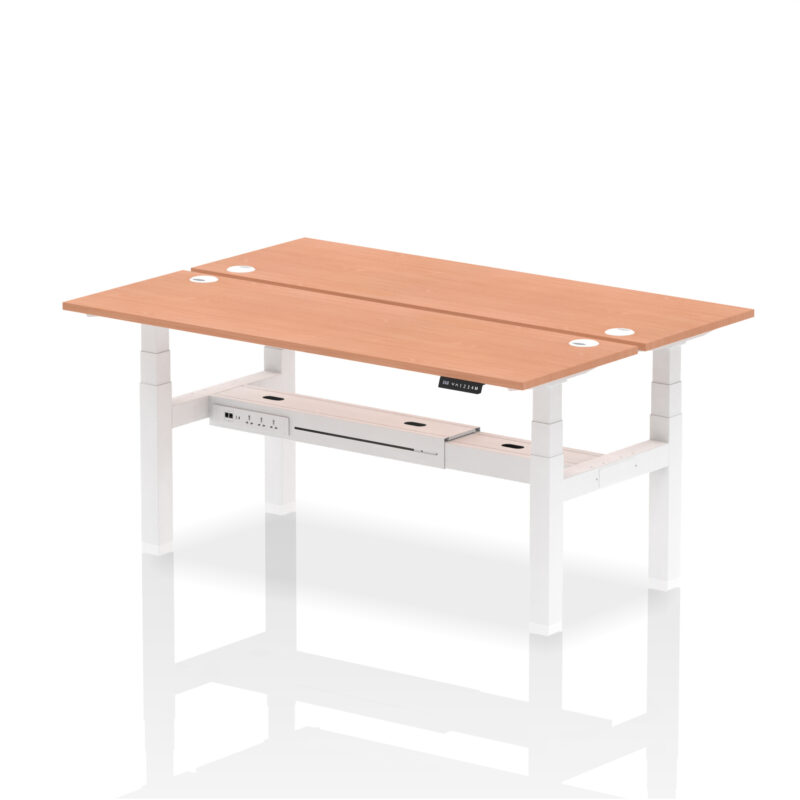 Breeze Back-to-Back Slimline Height Adjustable Bench Desk - 2 Person - Image 66