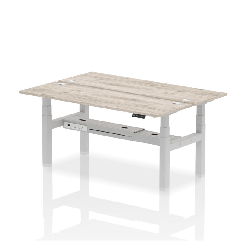 Breeze Back-to-Back Slimline Height Adjustable Bench Desk - 2 Person - Image 71