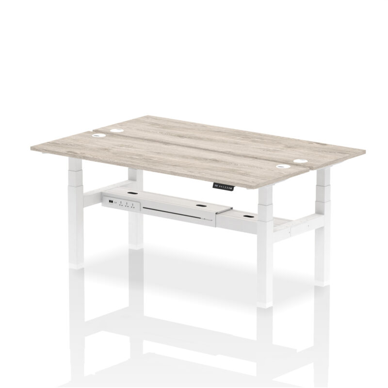 Breeze Back-to-Back Slimline Height Adjustable Bench Desk - 2 Person - Image 72