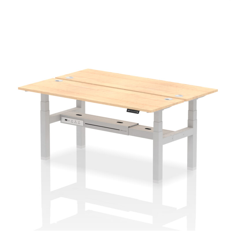 Breeze Back-to-Back Slimline Height Adjustable Bench Desk - 2 Person - Image 74