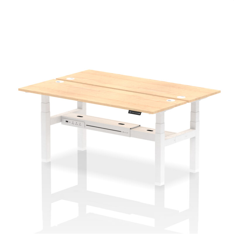 Breeze Back-to-Back Slimline Height Adjustable Bench Desk - 2 Person - Image 75