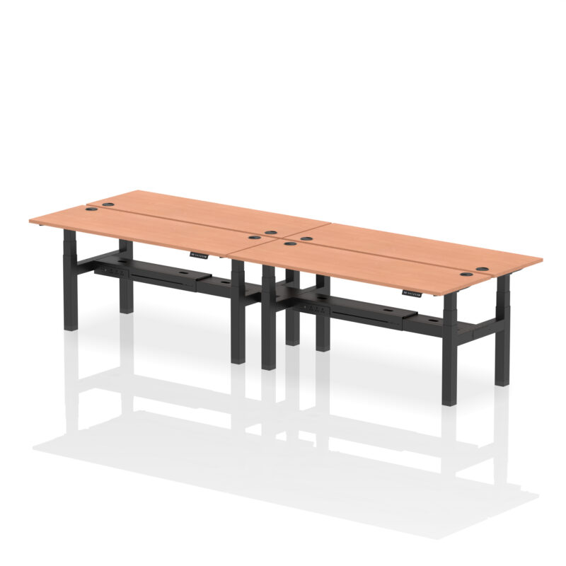 Breeze Back-to-Back Slimline Height Adjustable Bench Desk - 4 Person - Image 64