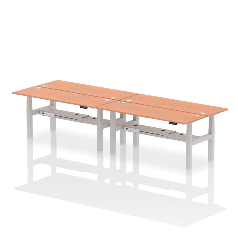 Breeze Back-to-Back Slimline Height Adjustable Bench Desk - 4 Person - Image 65