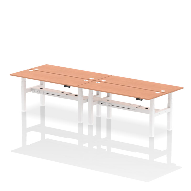 Breeze Back-to-Back Slimline Height Adjustable Bench Desk - 4 Person - Image 66