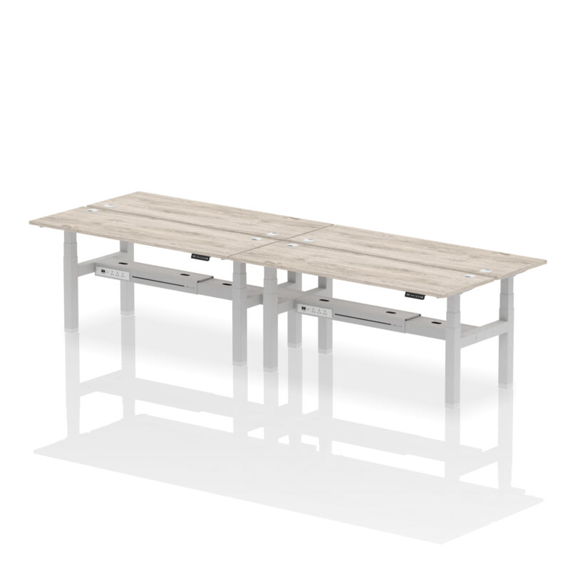 Breeze Back-to-Back Slimline Height Adjustable Bench Desk - 4 Person - Image 71